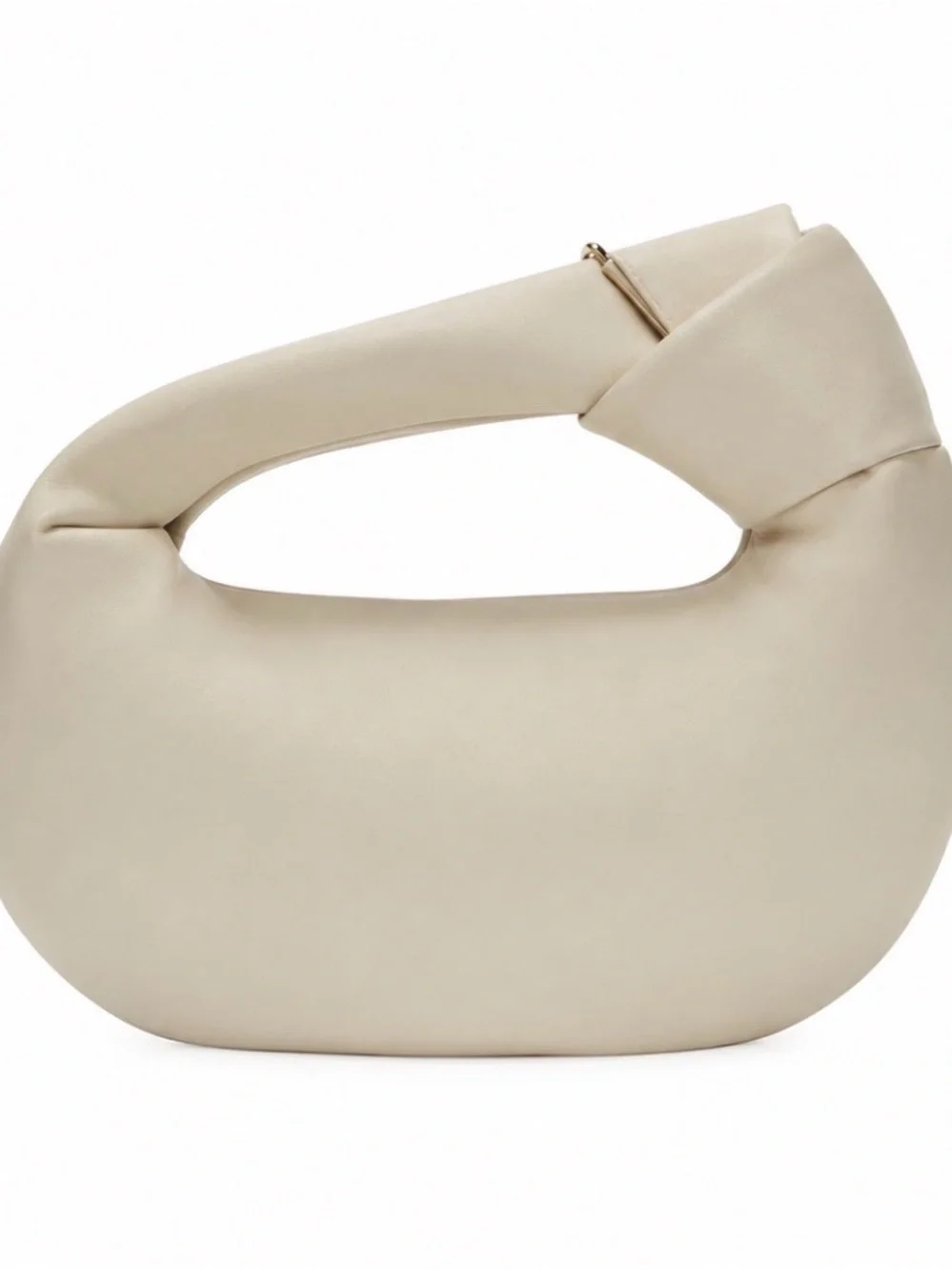 Melie Bianco Cream Knot-Handle Shoulder Bag